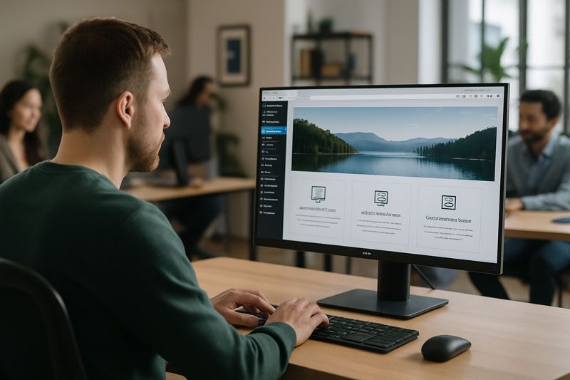 Engineer building a new wordpress website
