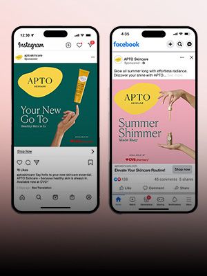 Mockup van meta advertenties op een Iphone - Campagnes