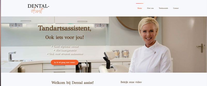 bekijk dental assist website als voorbeeld